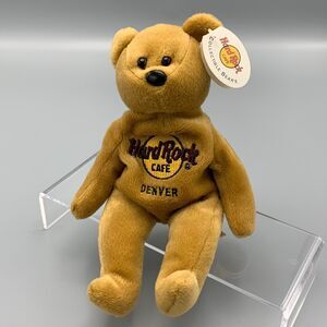 Hard Rock Cafe Brown Plush Bear Denver Issac Beara Stuffed Animal Beanie Bear
